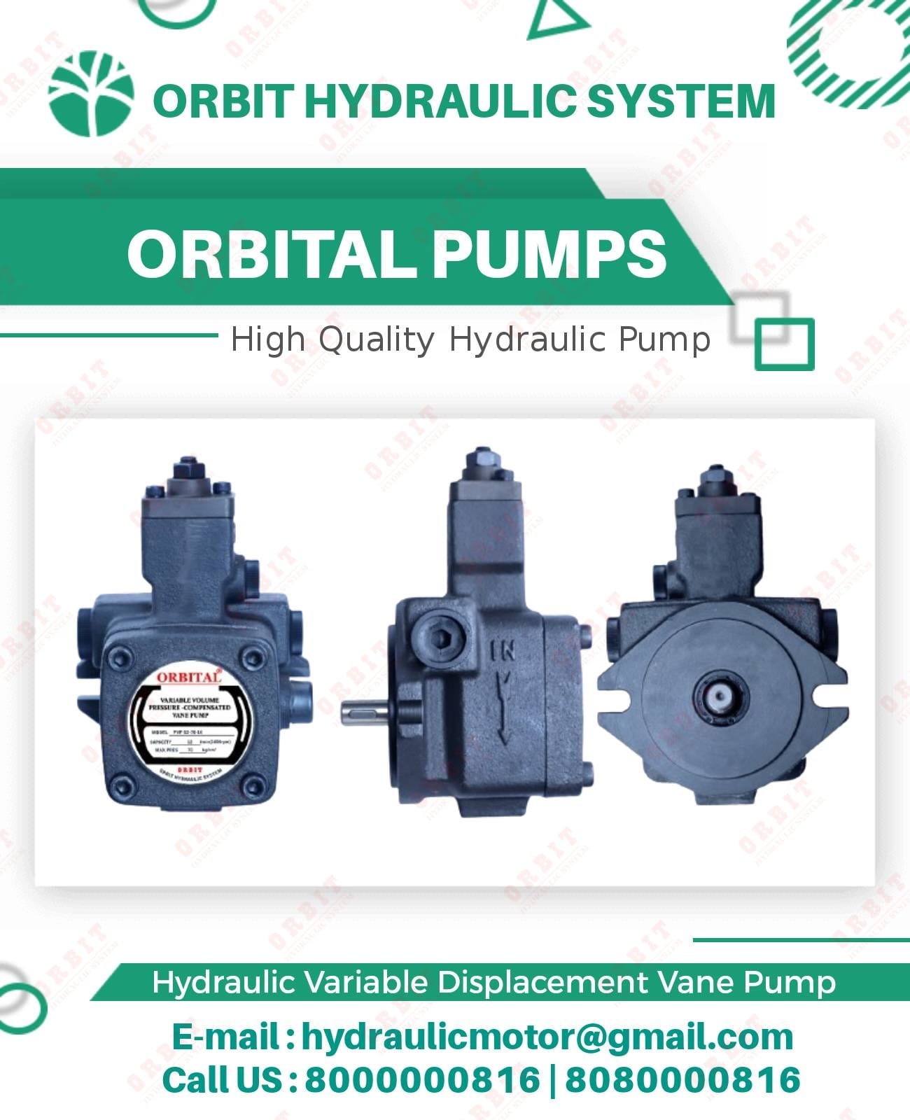 PVF PVDF VP5F Anson Make Hydraulic Pump Manufacturers in India PVF-8-70-10S Anson Hydraulic Variable Vane Pump